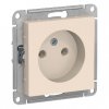 Механизм розетки Atlas 1-ая без заземления бежевый (20)