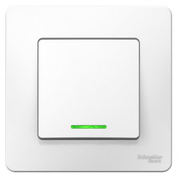 Выключатель Blanca 1-СП  6А подсветка белый (10)