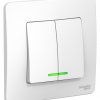 Выключатель Blanca 2-СП 6А подсветка белый (10)