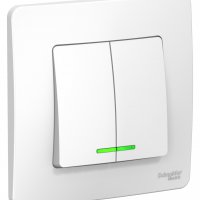 Выключатель Blanca 2-СП 6А подсветка белый (10)