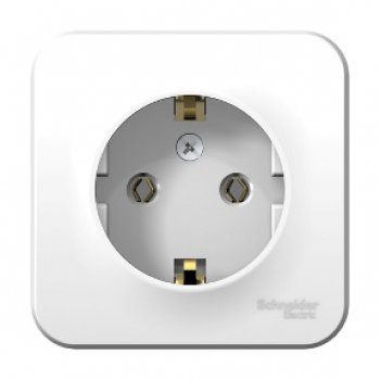 Розетка Blanca 1-ОП без заземления монтажная пластина белый (18/108)