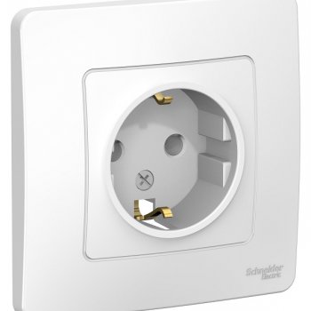 Розетка Blanca 1-СП с заземлением белый (10)