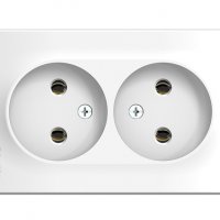 Розетка Blanca 2-ОП без заземления монтажная пластина белый (10)