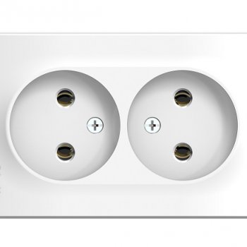 Розетка Blanca 2-ОП без заземления монтажная пластина белый (10)