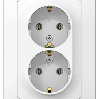 Розетка Blanca 2-СП с заземлением белый (6/36)