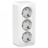 Розетка Blanca 3-ОП с заземлением монтажная пластина белый (5/30)