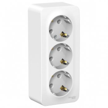 Розетка Blanca 3-ОП с заземлением монтажная пластина белый (5/30)