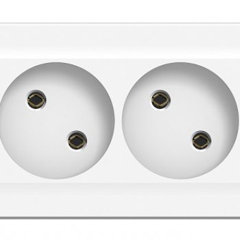 Розетка Blanca 4-ОП без заземления монтажная пластина белый (5)