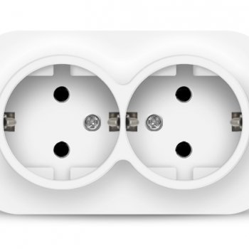 Розетка IONICH 2-ая белый с/з (10/200)