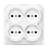 Розетка IONICH 4-ая белый б/з квадрат (8)