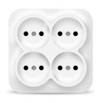 Розетка IONICH 4-ая белый б/з квадрат (8)