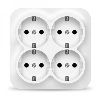 Розетка IONICH 4-ая белый с/з квадрат (6)