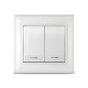 Выключатель Севиль 2кл. белый подсветка (10/100)