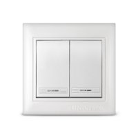 Выключатель Севиль 2кл. белый подсветка (10/100)