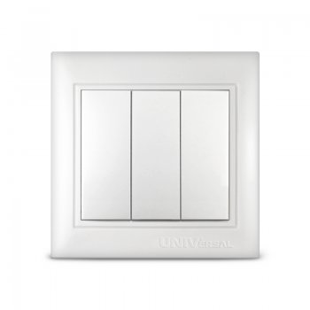Выключатель Севиль 3кл. белый (10/100)