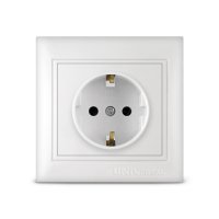Розетка Севиль 1-ая белый с/з (10/100)