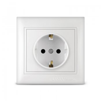 Розетка Севиль 1-ая белый с/з (10/100)