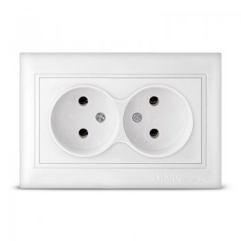 Розетка Севиль 2-ая белый б/з (10/100)