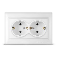 Розетка Севиль 2-ая белый с/з (10/100)