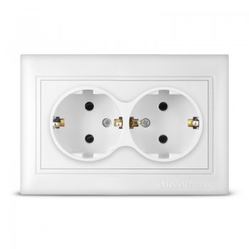 Розетка Севиль 2-ая белый с/з (10/100)