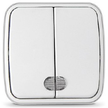 Выключатель Электра 2кл. белый подсветка (10/100)