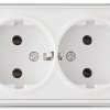 Розетка Электра 2-ая белый с/з (10/100)