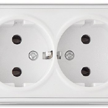 Розетка Электра 2-ая белый с/з (10/100)