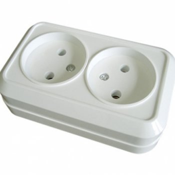 Розетка Олимп 2-ая белый б/з (10/200)