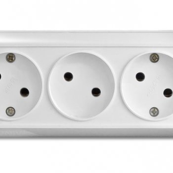 Розетка Олимп 3-ая белый б/з (10/100)