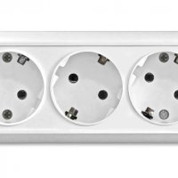 Розетка Олимп 3-ая белый с/з (4/80)