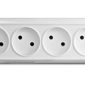 Розетка Олимп 4-ая белый б/з (4/80)