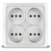 Розетка Олимп 4-ая белый б/з квадрат (10/120)