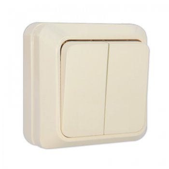 Выключатель Олимп 2кл. слоновая кость (10/100)