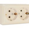 Розетка Олимп 2-ая слоновая кость с/з (10/100)