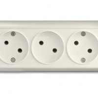 Розетка Олимп 3-ая без заземления слоновая кость (5/100)