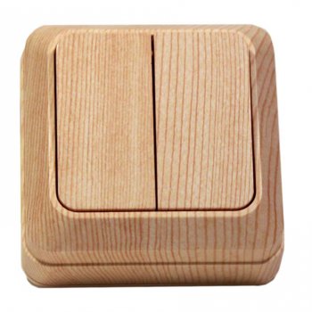 Выключатель Олимп 2кл. сосна (10/200)