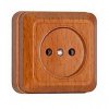 Розетка Олимп 1-ая без заземления бук (10/200)