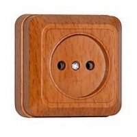 Розетка Олимп 1-ая без заземления бук (10/200)