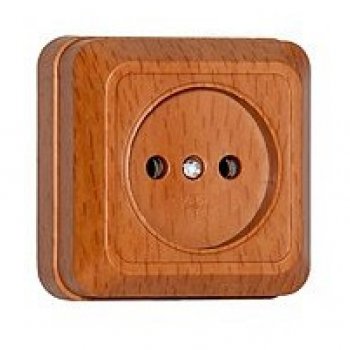 Розетка Олимп 1-ая без заземления бук (10/200)