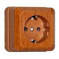 Розетка Олимп 1-ая бук с/з (10/100)