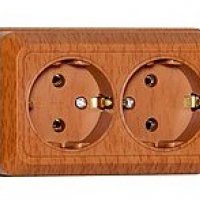 Розетка Олимп 2-ая бук с/з (10/100)