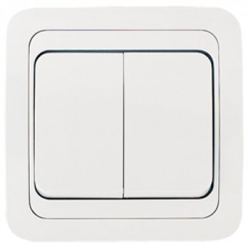 Выключатель Валери 2кл. белый (10/200)