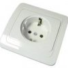Розетка Валери 1-ая с заземлением белый (10/200)
