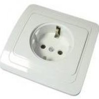 Розетка Валери 1-ая с заземлением белый (10/200)