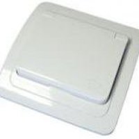 Розетка Валери 1-ая белый с/з крышка (10/200)