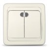Выключатель Валери 2кл. слоновая кость подсветка (10/100)