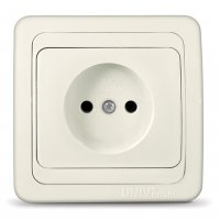 Розетка Валери 1-ая слоновая кость б/з (10/100)