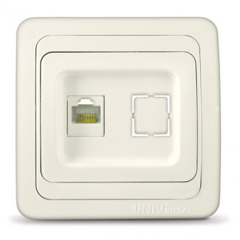 Розетка Валери CAT5e(RJ45) слоновая кость (10)
