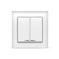 Выключатель Бриллиант 2кл. белый подсветка (10)
