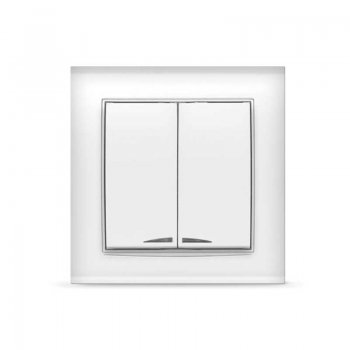 Выключатель Бриллиант 2кл. белый подсветка (10)